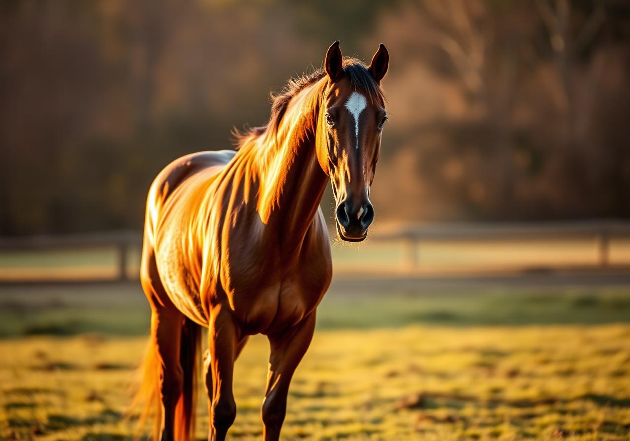 Performance horse in training