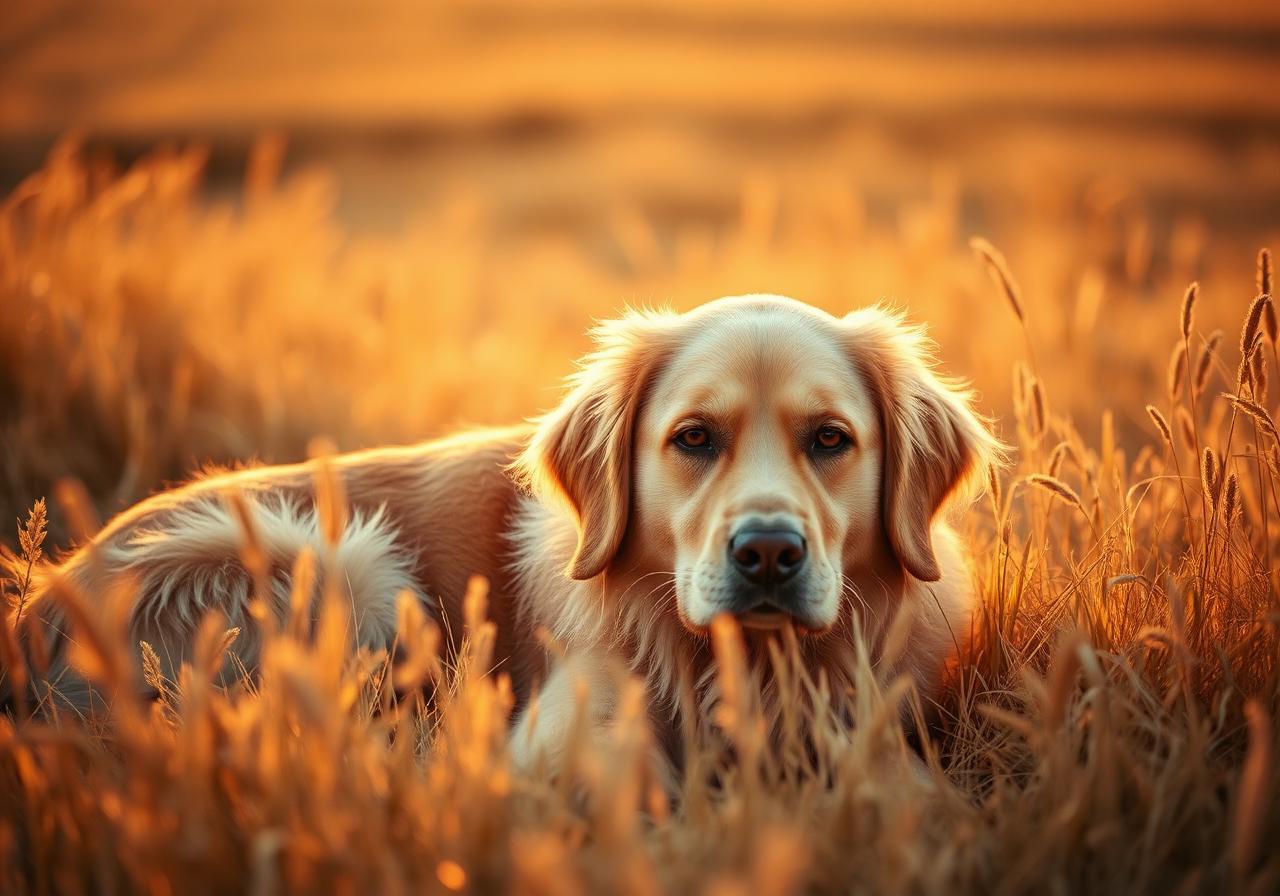 Dog resting calmly wearing a Halo pendant