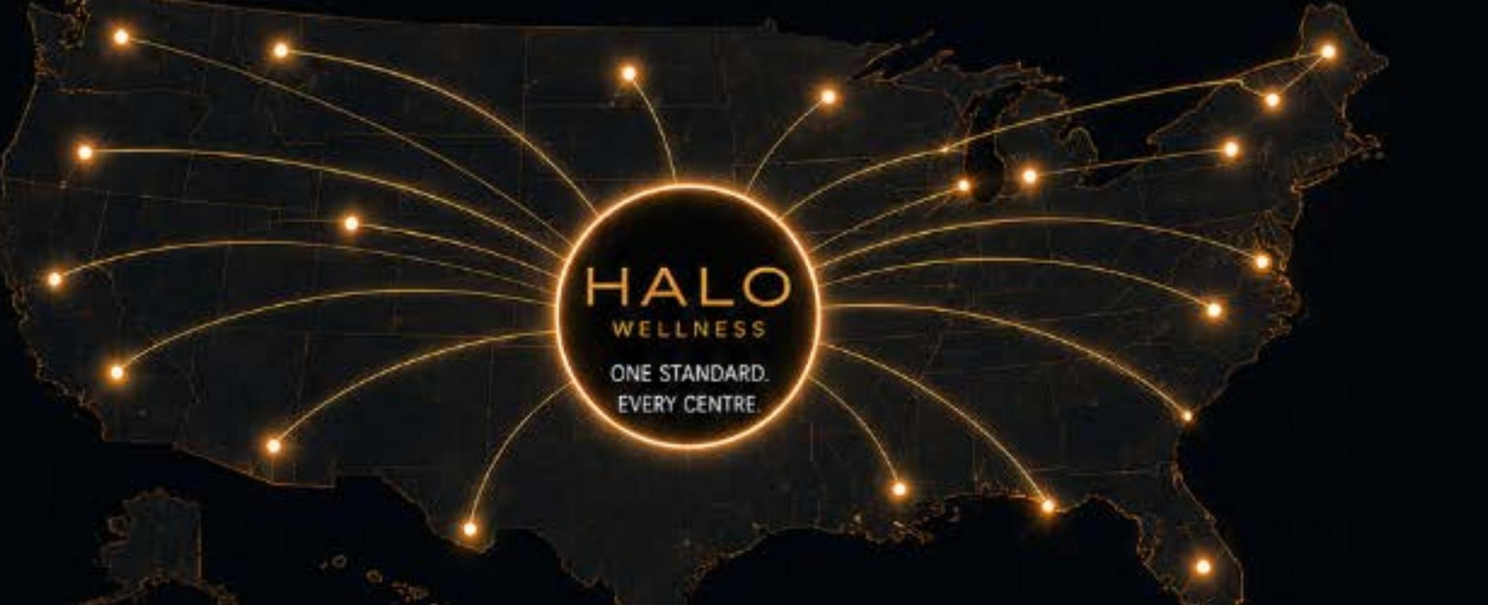 Map of the United States showing the connected Halo Wellness center network