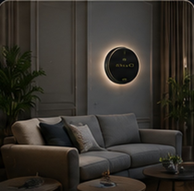 Living room with a Halo wall unit above a sofa